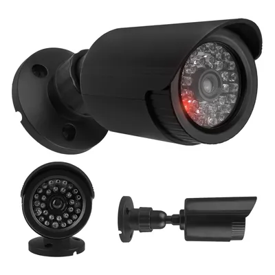 Produktbild von Attrappe einer Röhrenkamera IR-LEDs schwarz Stromversorgung 2xAA (nicht im Lieferumfang enthalten) ABS IR1800 B