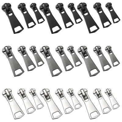 Metall-Reißverschluss-Set 27 Stück, 3 Farben, 3 Größen