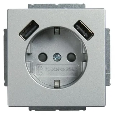 Zdjęcie produktu dla Busch-Jaeger SCHUKO-2x Gniazdo USB 20 EUCB2USB-83 2CKA002011A6271