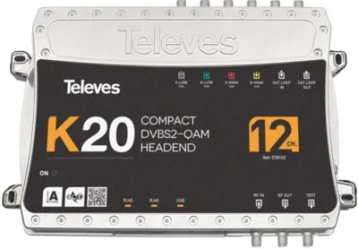 Immagine prodotto di Televes K20, 950 - 2150 MHz, 49 - 84 dBμV, 75 ohm, 95 dBμV, 46 - 862 MHz, 8,28 MHz