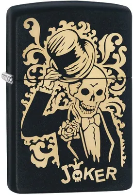 Obrázek produktu pro Zapalovač Zippo Gentlemen Skull 'Joker' Men Black Metal