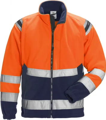 Produktbild von Fristads High Vis Fleecejacke Kl. 3 4041 FE 119625, Farbe:warnschutz-orange/marine, Größe:2XL