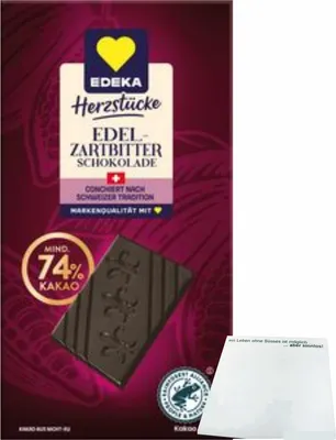 Produktbild von Edeka Schweizer Edelbitter Schokolade 74% (100g Tafel) + usy Block