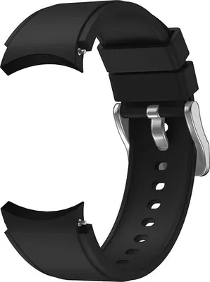 Produktbild von SYSTEM-S Armband flexibel aus Silikon 20mm für Samsung Galaxy Watch 4 Smartwatch Schwarz