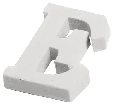 Produktbild von Weißer Holzbuchstabe 'e' 5cm für Tischdeko - Einheitsgröße