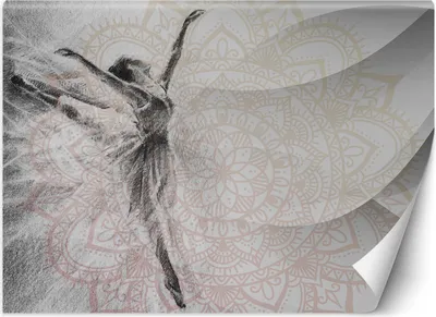 Obrázek produktu pro Nástěnná malba large baletka mandala tapeta na stěnu 300x210 cm barva Béžová téma Zenové a orientální