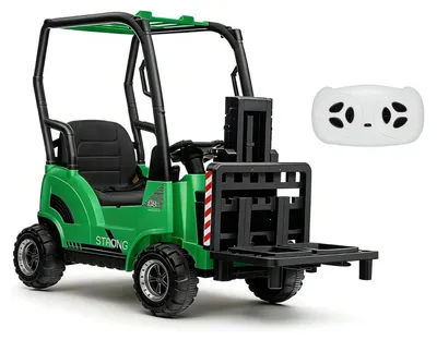 Zdjęcie produktu dla Elektryczny samochód dla dzieci – wózek widłowy – 12 V – z widłami i namiotem – regulowane widły i paleta – pilot zdalnego sterowania – od 14 lat – niebieski