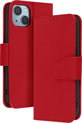 Immagine prodotto di Avizar, Custodia in pelle per iPhone 14 Plus Premium con funzione stand, rosso