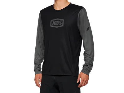 Produktbild von 100% Airmatic Langarm Fahrrad Jersey, schwarz/grau, S