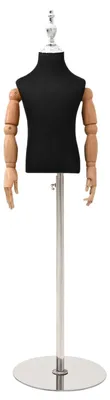 Obrázok produktu pre vidaXL Nastaviteľná manekýnka, výška 120-157 cm, univerzálna, čierna, s podstavcom