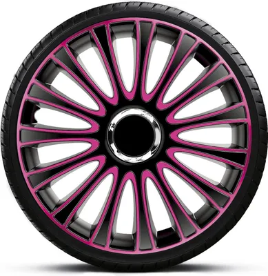 Produktbild von Radkappen Radzierblenden SATZ (4Stück) 14 Zoll LEMANS PRO PINK BLACK Z460354