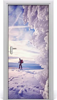 Produktbild von Tulup Türaufkleber 95x205 cm Dekorative Aufkleber Selbstklebend Wasserdichte Tapete Abnehmbar Schlafzimmer Wohnzimmer Wohnkultur - Menschen Skifahrer