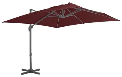 Obrázok produktu pre Závesný slnečník - závesný záhradný slnečník - 400x300 cm - hliníková tyč - bordó farba