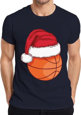 Produktbild von Basketball Weihnachtsmütze - Weihnachten Weihnachtsgeschenk Christmas Herren T-Shirt, Navy, M