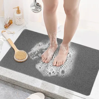 Obrázek produktu pro Sprchová předložka Luffa, protiskluzová, 40 x 60 cm, šedá PVC