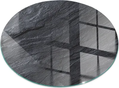 Produktbild von Glasbodenplatte für Fi 90 cm – Kaminofen – Kaminplatte Glas – Schutzglas – Funkenschutzplatte –Glasbodenplatte Feuerfeste – Hitzeschutzplatte – Bodenschutz aus Glas – Steinoberflächenstruktur