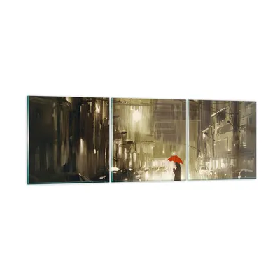 Produktbild von Bilder auf glas - Illustration Katastrophe Städtische Straße Regen - 150x50cm - Glasbilder - Wandbilder - Kunstdruck - Wanddekoration aus Glas - Glas Bilder - Wandbild auf Glas - GCA150x50-3192