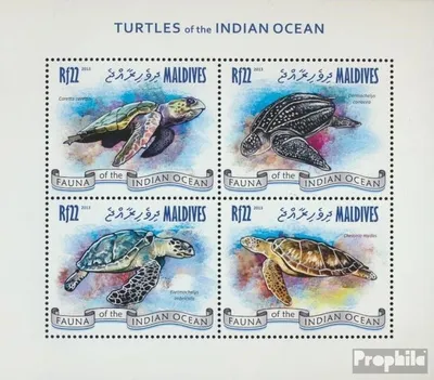 Produktbild von Briefmarken Malediven 2013 Mi 4873-4876 Kleinbogen (kompl. Ausg.) postfrisch Schildkröten