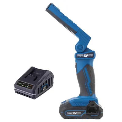 Produktbild von Scheppach Akku-Arbeitsleuchte C-WL20-X | 300 lm | 270° drehbarer sowie 180° schwenkbarer | 20V IXES | bis 16 Std. | inkl. 2Ah Akku + 2,4A Ladegerät