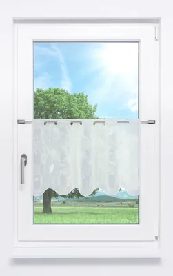 Produktbild von Scheibengardine Plauener Spitze - Zyla (Bx H) 96cm * 40cm weiß/Rohweiß