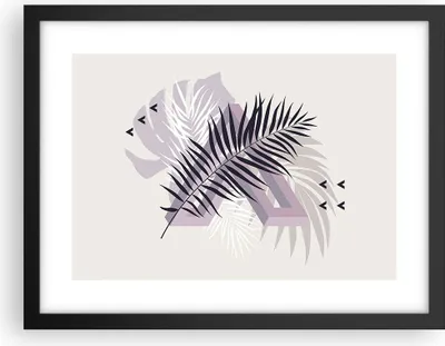 Produktbild von Gerahmtes Poster - Schwarzer Rahmen - Grafiken Blatt Buntstift - 40x30 cm - Wand Bild - Wanddeko - Wandbilder - Kunstposter - Wandposter - Bilderrahmen - Bilder - Kunstdruck - P2BAA40x30-4455