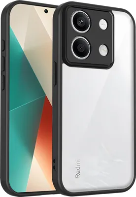 Image de Coque pour Xiaomi Redmi Note 13 Pro 5G transparente avec cadre TPU, antichoc Noir