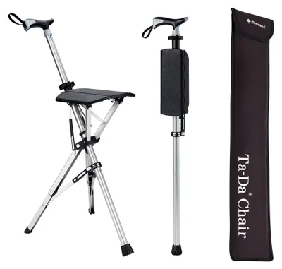 Faltbarer Wanderstock mit Sitz, Aluminium, 81,8 cm, rutschfest