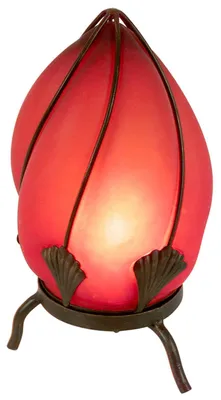 Produktbild von Tischleuchten - Glas-Tischleuchte "ORIENT", Tischlampe im Orientalischer Stil, aus Metall und Glas in orange, 30 cm hoch, Ø 15 cm, E14-Fassung