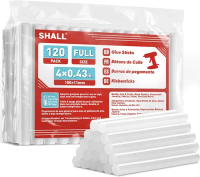 Imagen del producto de Varillas de pegamento caliente EVA, 120 unidades, 11 x 100 mm, para todas las pistolas de pegamento de temperatura
