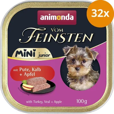 Obrázek produktu pro Animonda Vom Feinsten Mini Junior z indykiem, cielęciną i jabłkiem 100 g