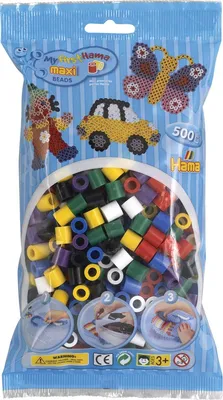 Image de Hama Maxi Perles à repasser assorties - Base  500 pièces.