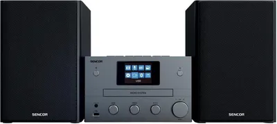 Immagine prodotto di Microsistema SENCOR SMC 5700WDB, display da 2,8", potenza massima 100 W, riproduzione CD(-R/-RW)/MP3, radio Internet WiFi, sintonizzatori DAB+, FM PLL, RDS, Bluetooth