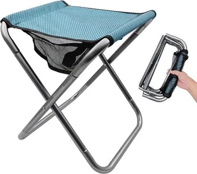 Immagine prodotto di Sedia pieghevole da viaggio, 40 x 33 x 36 cm, portatile, pieghevole, ideale per viaggi, escursioni, pesca, giardinaggio e spiaggia.