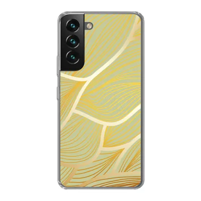 Produktbild von MuchoWow® Handyhülle Schutzhülle Hülle für Samsung Galaxy S22 Goldene Wellen auf grünem Hintergrund Silikon Softcase Handy Hülle - Mobiltelefonhülle