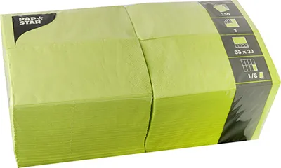 Produktbild von 24000 Servietten, 3-lagig 1/8-Falz 33 cm x 33 cm limonengrün