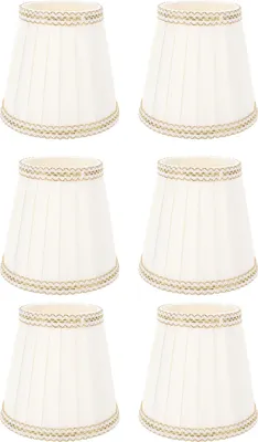 Image de abat-jour en tissu 6 pièces Abat-jour universel en tissu plissé simple pour lampes de sol et de table