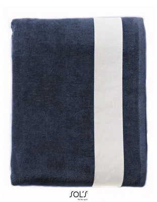 Immagine prodotto di SOLs 89006 | Asciugamano da spiaggia Lagoon | 100 x 160 cm - Colore: French Navy/White - Dimensioni: 100 x 160 cm
