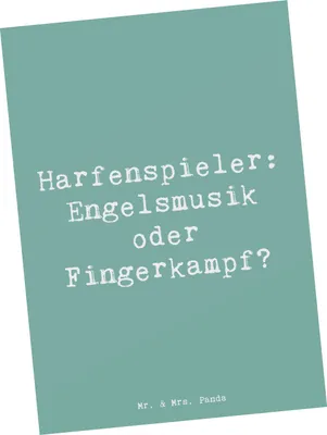 Produktbild von Mr. & Mrs. Panda Postkarte Spruch Harfe Melodien - Meeresbrise - Geschenk, Musik, Klangkünstler, Musikhumor, Lernen, Ansichtskarten, Postkarten, Musizieren, Musiker
