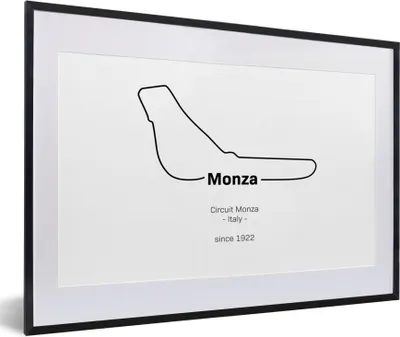 Produktbild von MuchoWow® Gerahmtes Poster Formel 1 - Monza - Rennstrecke 60x40 cm - Poster mit Schwarzem Bilderrahmen Wandposter Rahmen Foto Bilder - Schlafzimmer - Plakat in Rahmen - Drucken