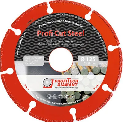 Produktbild von Diamanttrennscheibe Profi-Tech Profi Cut Steel Ø 125x22,23 mm