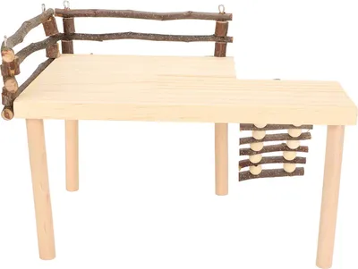 Produktbild von Hölzernes Hamster-Kletterspielzeug, natürliche Baumstamm-Kletterplattform mit Leiter zum Essen, Spielen, Ausruhen