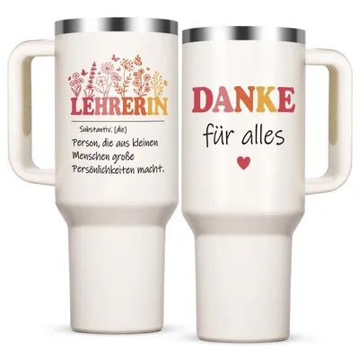 Thermo-Becher 1200 ml – Abschiedsgeschenk für Lehrerin