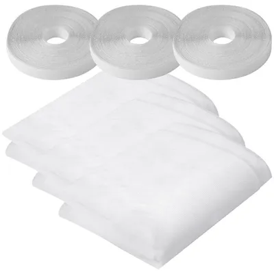 Obrázek produktu pro 3 kusy sítí proti hmyzu do oken s suchým zipem, ochrana proti hmyzu bez vrtání, bílá barva, rozměry 150x200 cm