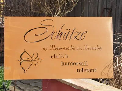 Produktbild von Edelrost Sternzeichen Gedichttafel "Schütze"