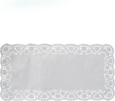 Obrázek produktu pro Dekorativní krajka hranatá bílá 15 x 24 cm - 100 ks
