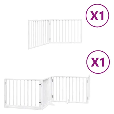 Produktbild von Möbel 6-tlg. Hundetor mit Tür Faltbar Weiß 480 cm Pappelholz - Sonstiges Hundezubehör CLORIS8784636