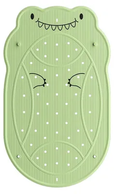 Productafbeelding van Antislip badmat voor kinderen, dinosaurusmotief, 76 x 45 cm, groen, machinewasbaar