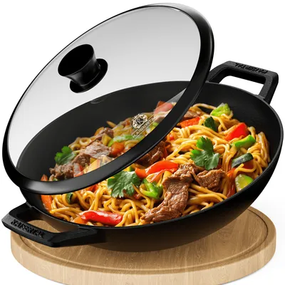 Productafbeelding van Kaisertal KT-016, Rond, Wok-/Roerbakpan, Zwart, IJzer, 26 cm