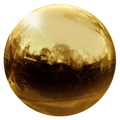 Dekorative Spiegelkugel 90 mm, gold, Edelstahl, hohl