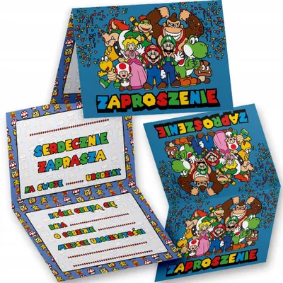 Obrázek produktu pro Narozeninova pozvanka - MARIO BROS NA PRZYJĘCIE WIELE WZORÓW
